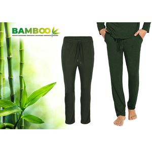 Bamboe Pyjama Broek Heren - Groen - Maat L - Pyama Heren Volwassenen - Loungebroek Heren Pyjama Volwassen