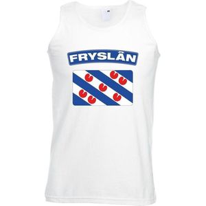 Friesland singlet shirt/ tanktop met Friese vlag wit heren M