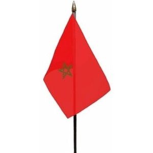 Marokko mini vlaggetje op stok 10 x 15 cm