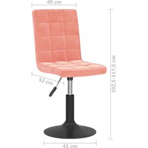 vidaXL - Eetkamerstoelen - draaibaar - 2 - st - fluweel - roze