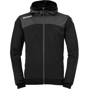 Kempa Emotion 2.0 Hooded  Sportjas - Maat 128  - Unisex - zwart/grijs