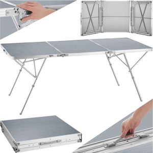 tectake® Campingtafel - Grote Opklapbare Tuintafel - Weerbestendig - 180 x 70 x 70,5 cm - Perfect als Terrastafel voor Balkon, Camping, Festival of Behangtafel