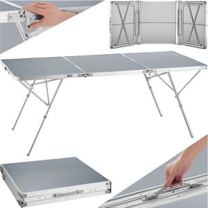 tectake® - Kampeertafel campingtafel Jumbo inklapbaar - Aluminium frame - 180 x 70 x 70,5 cm