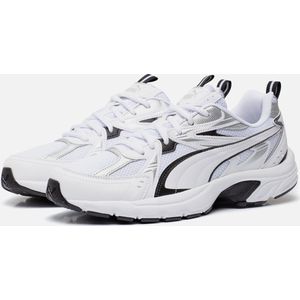 PUMA Milenio Tech Unisex Sneakers - Puma White-Puma Black-Puma Silver - Maat 44.5