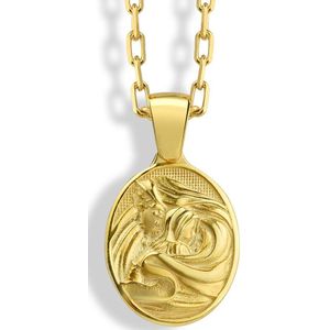 Baby Jesus and Virgin Mary ketting voor mama Gold Polished 28 inches