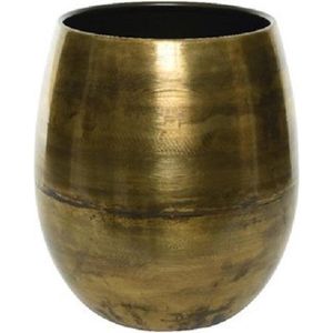 Decoris Bloempot - goud - zink - voor kamerplant - H25 x D18 cm - plantenpotten