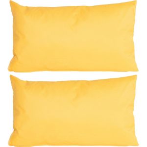 6x Bank/sier kussens voor binnen en buiten in de kleur geel 30 x 50 cm - Tuin/huis kussens