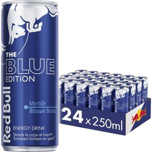Red Bull - Blue Edition Energy Drink - Koolzuurhoudende Energiedrank met Bosbessmaak - 24 x 25 cl - Voordeelverpakking