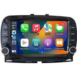 Navigatiesysteem auto met scherm - autoradio geschikt voor CarPlay en Android auto - bluetooth radio - geschikt voor Fiat 500 2016-2021