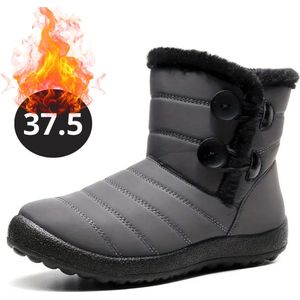 Nivard Snowboots - Sneeuwschoenen - Sneeuwboots - Dames - Wintersport - Ski - Skischoenen - Grijs - 35 - Knopen