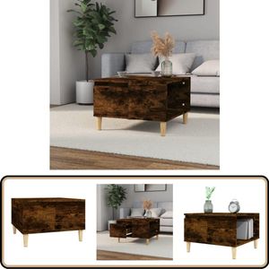 vidaXL Salontafel - Hout - Gerookt Eiken - 55x55x36,5 cm Salontafel - Scandinavisch Design - Houten Salontafel - Gerookte Eiken Kleur - Tv Tafeltje