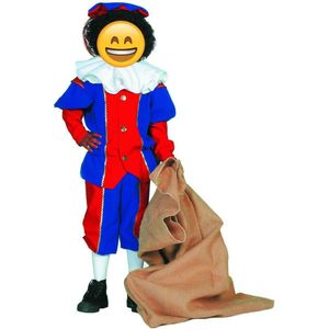Piet Kostuum | Blauw-Rode Pietje Kinderen Kostuum | Maat 116 | Sinterklaas | Verkleedkleding