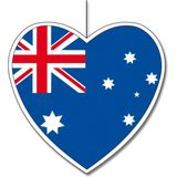 Hangdecoratie hart Australie14 cm - Australische vlag WK landen versiering