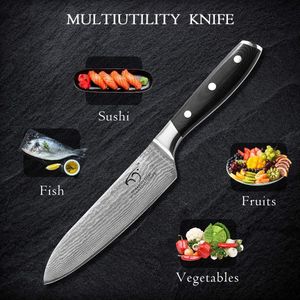 Koksmes 7 Inch/1778cm Pro Grade 67-laags VG10 Staal Ultra Sharp Keukenmes - Santoku-mes met Geschenkdoos - Hakken Snijden Dobbelstenen