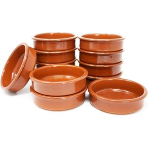 12-delige set tapas-kommen, bruin, ovenschaal, 175 ml cazuela-schaal, dessertschaal, 11,5 cm, traditioneel aardewerk