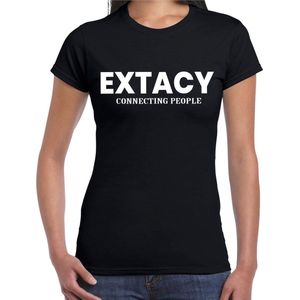 Extacy connecting people drugs fun t-shirt zwart voor dames - XTC drugs - kleding / outfit XXL