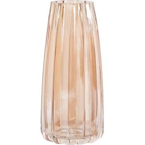 Beliani OKTONIA - Decoratieve Vaas - Oranje - Glas