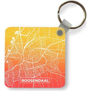 Sleutelhanger - Uitdeelcadeautjes - Stadskaart - Roosendaal - Oranje - Geel - Plastic