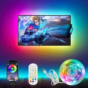 RGBIC LED Achtergrondverlichting voor TV en PC - USB Bediening en Muzieksync - 4m DIY Lichtstrip met App en Afstandsbediening