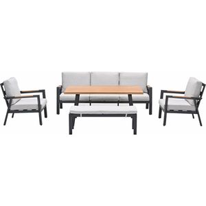 Garden Impressions Lissabon lounge dining set 5-delig stoel-bank - valley sand