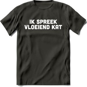 Ik Spreek Vloeiend Kat - Katten T-Shirt Kleding Cadeau | Dames - Heren - Unisex | Kat / Dieren shirt | Grappig Verjaardag kado | Tshirt Met Print | - Donker Grijs - 3XL