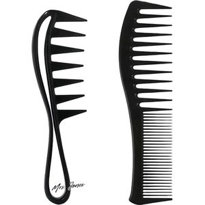 Mrs. Jones 2 stuks brede tandkam stylingkam krultang antistatische grove inkige haarstyling gereedschap. .
