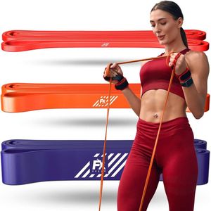 FX FFEXS Fitness Weerstandsbanden Set van 3 - Resistance Band Heavy/Medium/Light - Fitness Elastiek - Sport Elastiek Banden - Fitness Band - Pull Up Band - Extra Sterk - Inclusief 2 Jaar Garantie