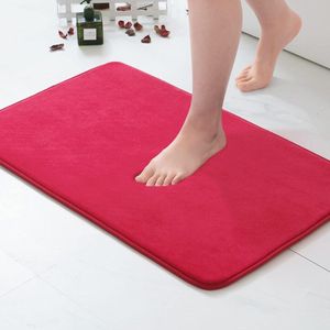 Luvetrex ® Badmat, geheugenschuim, badmat, traagschuim, douchemat, douchemat, decoratieve voetmat, antislip mat voor badkamer en woonkamer, 50 x 80 cm, rood