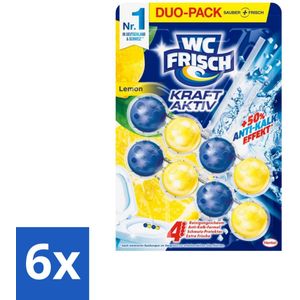 WC-Frisch - Toiletblok - Citroen - Anti-Kalk 2 Toiletblokken - Voordeelverpakking - 6 stuks