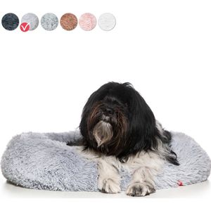 Snoozle Donut Hondenmand - Zacht en Luxe Hondenkussen - Wasbaar - Fluffy - Hondenmanden - 60cm - Lichtgrijs
