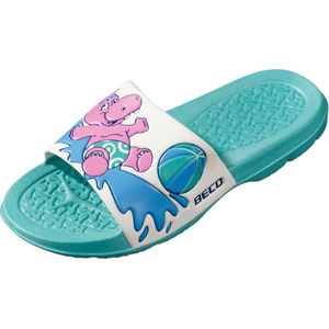 Kinder voetbed slipper, turquoise, maat 25