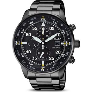 Citizen  Horloge - Citizen heren horloge - Zwart - diameter 44 mm - kleur gecoat roestvrij staal