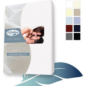 24-Bedding - Duopak 2 stuks !! - Jersey Hoeslaken - 100% katoen - 1 persoons - 90x200 cm - Wit - 30 cm
