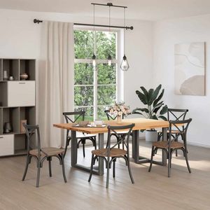 vidaXL Eettafel rechthoekig 200x120x74 cm massief eikenhout lichtbruin - Eettafel - Eettafels - Eetkamertafel - Keukentafel