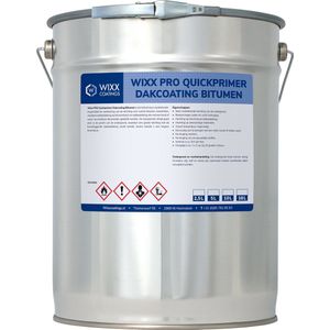 Wixx PRO Quickprimer Dakcoating Bitumen - 18L - Zwart