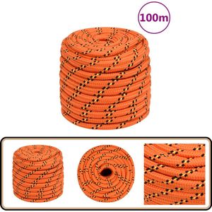 vidaXL Boottouw 18 mm 100m oranje polypropyleen Scheeps Touw - Boottouw - Polyester Touw - Marine Touw - Vaartuigtouw