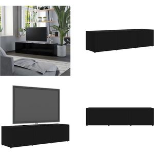 vidaXL Tv-meubel 120x34x30 cm spaanplaat zwart - Tv-meubel - Tv-meubels - Tv-meubelen - Tv-meubilair