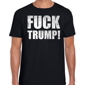 Fuck Trump protest t-shirt zwart voor heren S