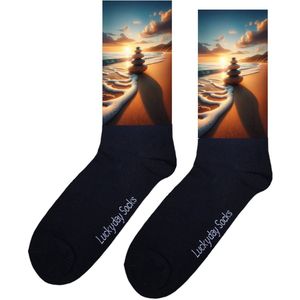 Balansstenen - Valentijn sokken - Verjaardag Cadeau - Grappige sokken - Leuke sokken - Hem Haar sokken - Vrolijke sokken - Strand - Vaderdag - Moederdag - Sint cadeau - Kerst cadeau - Leuk Cadeau - Speciaal cadeau - Socks maken Happy - Maat 37-44