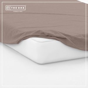 The One Bedding Hoeslaken - Eenpersoons - 100 x 220 cm - Katoen/Satijn - Taupe