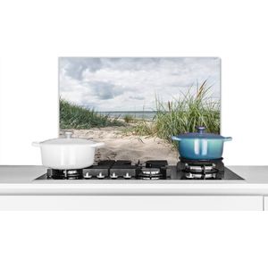 Spatscherm keuken 60x40 cm - Kookplaat achterwand Zand - Planten - Duitsland - Muurbeschermer - Spatwand fornuis - Hoogwaardig aluminium