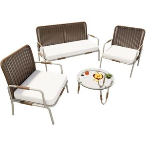 Betaalbare Goederen® Loungeset - loungesets - loungeset tuinmeubels - loungestoel buiten - loungeset balkon - loungebank