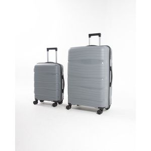 Montreal - Lichtgewicht Compacte Reiskofferset - 24+28 inch - 65+93L - Met ingebouwd TSA-slot - Licht Grijs