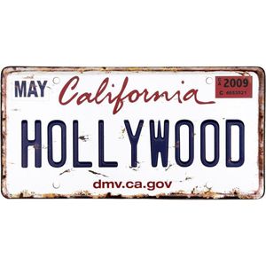 Signs-USA - Souvenir kentekenplaat nummerbord Amerika - verweerd - 30,5 x 15,3 cm - California - Hollywood