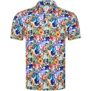 R2 Amsterdam Polo Piqué Fietsenprint Multicolour - Maat S - Heren