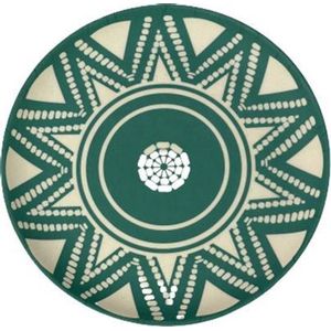 Bord MARTIJN - Groen / Wit - Melamine - Ø 18 cm - Rond - Set van 4