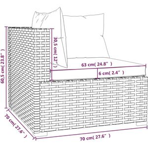 VidaXL 9-delige Loungeset met Kussens - Poly Rattan Bruin