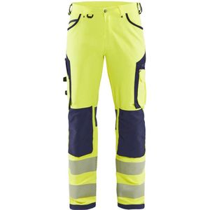 Blaklader High Vis werkbroek met 4-weg stretch zonder spijkerzakken 1197-1642 - High Vis Geel/Marineblauw - D96