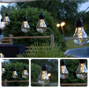 Cheqo® Sfeervolle Buitenverlichting - Lichtsnoer - Lichtslinger - Tuinverlichting - Feestverlichting Voor Tuin - Decoratieve LED Verlichting - Warm Wit - 10x3 Lampen