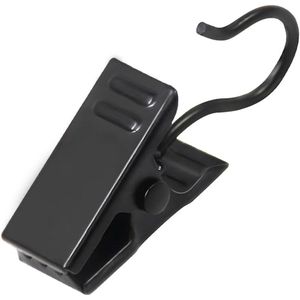 Hangende kleine gordijnclips - 60 stuks zwarte buitenlampcliphaken voor kerstverlichting, buitenhaken voor luifels, patio, metalen bescherming, gordijnrail